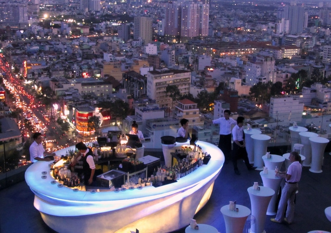Things to do in Saigon at night - Rooftop Sky bar