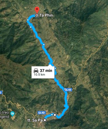 route from Sapa to Ta Phin