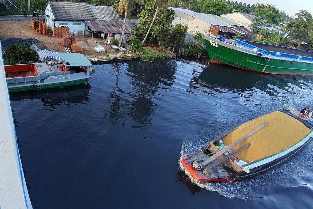 the black river in Mekong Delta