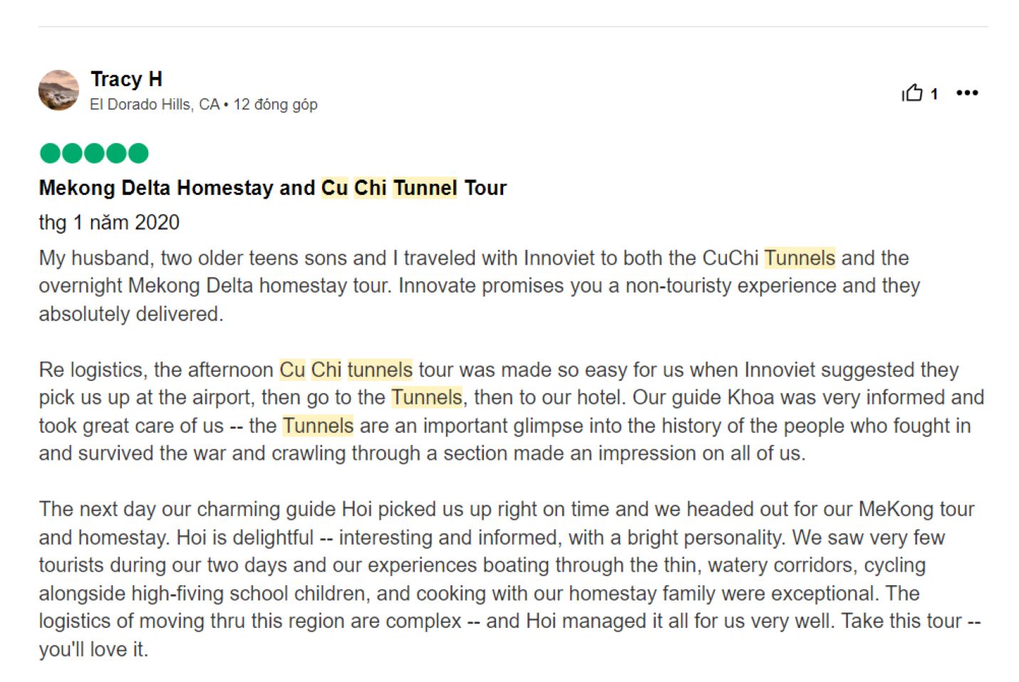 Reviews about Cu Chi Tunnels Tour on Tripadvisor - Innoviet Travel